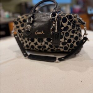 Coach Ashley Signature Black Gray Satchel F15443 Authentic Bag